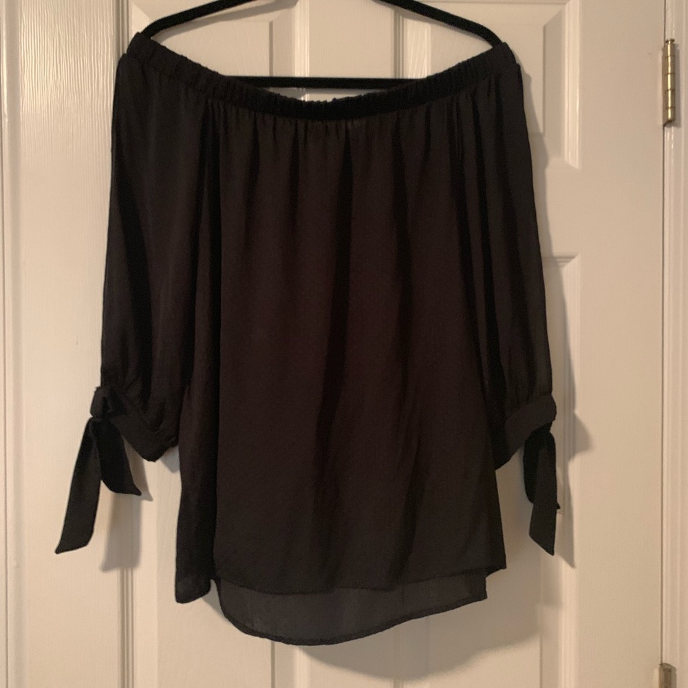 Black off the shoulder shirt
